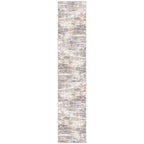 KOZYFLY Modern Abstract Runners for Hallways 2x10 Washable Rug Runner Non-Slip Soft Striped Kitchen Runner Rug, Multi Grey/Orange Print Carpet for Entryway Bathroom