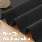 H.VERSAILTEX Living Room Linen Curtains Home Decorative Nickel Grommet Curtains Privacy Added Energy Saving Light Filtering Window Treatments Panels for Bedroom, Heather Black, 2 Panels, 52 x 108 Inch