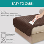 U-NICE HOME Sectional Couch Cover for Dogs Pets Chaise Lounge Reversible Sofa Cover Furniture Protector with Elastic Adjustable Strap, Chocolate/Taupe