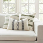 MIULEE Set of 2 Gray Boho Decorative Lumbar Pillow Covers 12x20 Inch Farmhouse Rustic Couch Throw Pillows Modern Cotton Cushion Covers Retro Cute Macrame Woven Spring Home Decor for Bed Sofa Chair