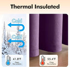 MIULEE Velvet Curtains Purple Elegant Grommet Thermal Insulated Soundproof Room Darkening Curtains/Drapes for Classical Living Room Bedroom Decor 52 x 84 Inch Set of 2