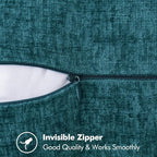 MIULEE Pack of 2 Couch Throw Pillow Covers 20x20 Inch Dark Teal Farmhouse Decorative Pillow Covers with Stitched Edge Soft Chenille Solid Dyed Spring Pillow Covers for Sofa Bed Living Room