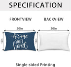 Hexagram Geometric Blue Pillow Covers 12x20 Set of 4, Decorative Outdoor Boho Modern Throw Pillow Covers, Home Sweet Home Farmhouse Cushion Case for Couch Sofa Bedroom Indoor Decor(No Insert)
