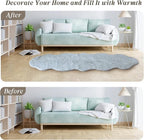 ThreadGlobe Fluffy Faux Rabbit Fur Rug Runner 2'x6', Ultra Soft & Non-Slip Rugs for Bedroom, Living Room, Nursery, No Shedding Machine Washable Rug, Grey, 2x6 Ft