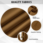 MIULEE Golden Brown Blackout Bedroom Curtains Drapes 84 Inch Long 52"x84"