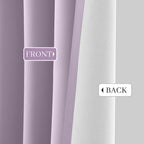 Yakamok Lilac 100% Blackout Curtains 63 Inches Long with 2 Thick Layers-Light Purple Room Darkening Thermal Insulated Window Curtain Set of 2 Panels for Bedroom Living Room 52x63 Inches,Lavender