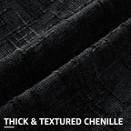 decorUhome Black Chenille Euro Sham Throw Pillow Covers 24x24 Set of 2 Textured Soft Cozy Slubby Couch Pillow Covers Modern Farmhouse Boho Decorative Pillow Cases for Bed Sofa Living Room