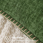 MIULEE Pack of 2 Couch Pllow Covers 18x18 Inch Moss Green Farmhouse Decorative Throw Pillow Covers with Stitched Edge Soft Chenille Solid Dyed Pillow Covers for Sofa Bed Living Room