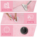 Pink Fluffy Round Area Rugs for Bedroom,3ft Shag Circle Small Area Rugs