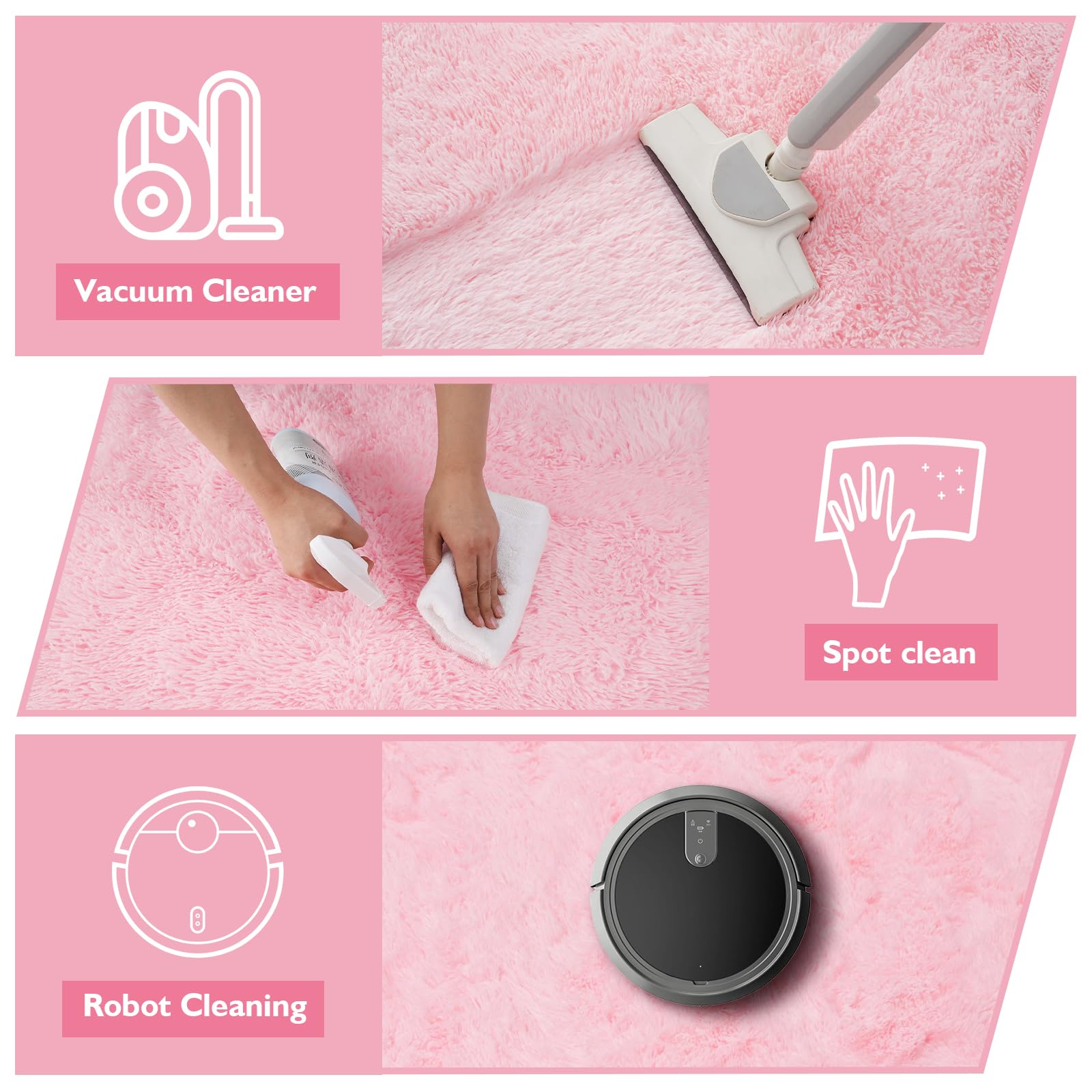 yulidayang 5x8 Shag Area Rug for Bedroom,Pink Fluffy Rugs for Living Room
