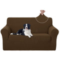 U-NICE HOME Loveseat Cover Stretch Couch Cover Sofa Slipcover, Brown