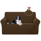 U-NICE HOME Loveseat Cover Stretch Couch Cover Sofa Slipcover, Brown
