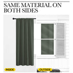 NICETOWN Bedroom Curtains Blackout Draperies - All Season Thermal Insulated Solid Rod Pocket Top Blackout Curtains/Drapes for Kid's Room (Dark Mallard, 1 Pair, 34 x 36 Inch)