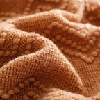 BOURINA Almond Throw Blanket 50x90 Inch Boho Knitted Soft Throw Bed Blanket