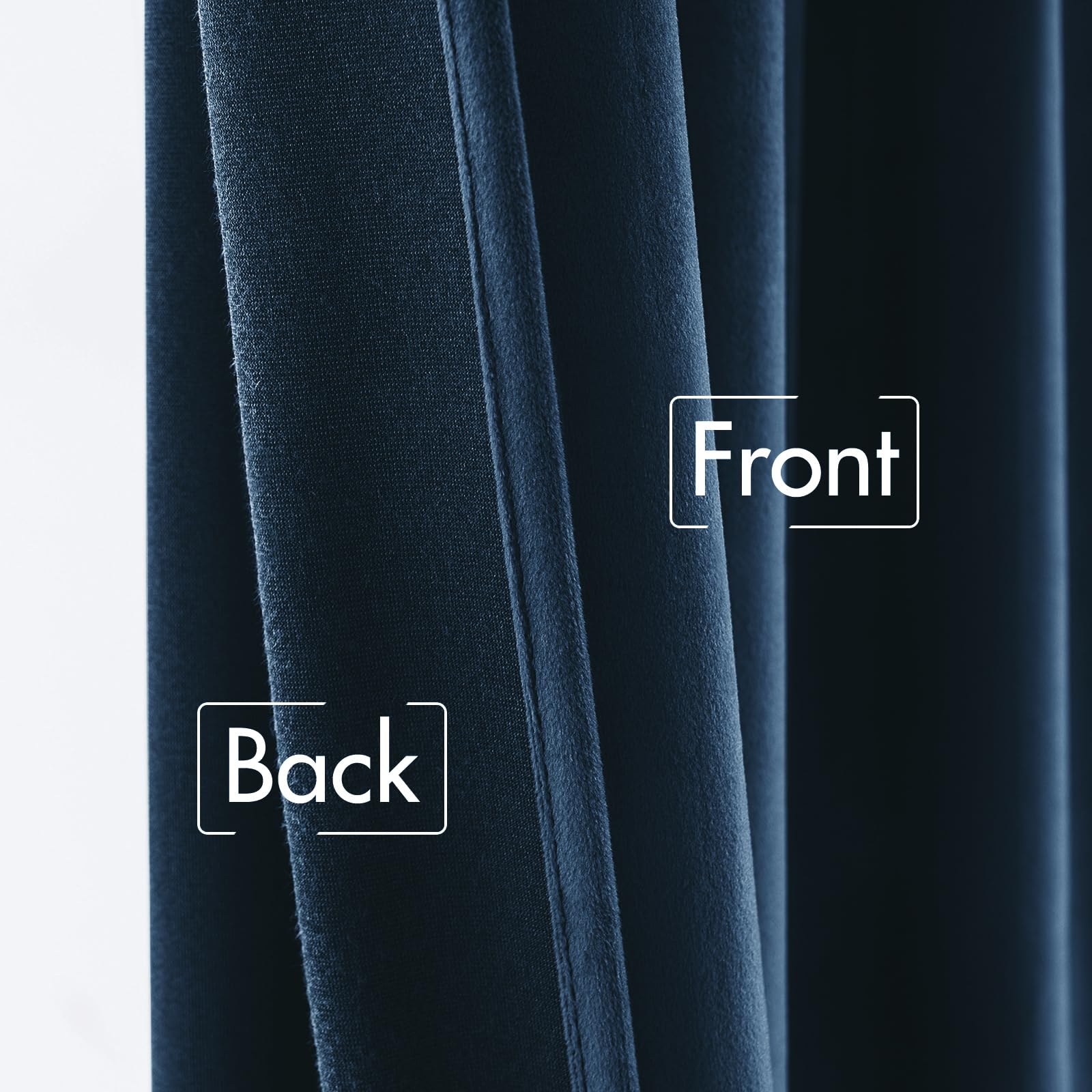 MIULEE Navy Blue Velvet Curtains 52x90 inches Luxury Blackout Curtains