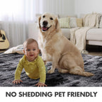 4x6 Ft Shag Rugs for Bedroom Living Room, Tie-Dyed Ultra Soft Fluffy Furry Area Rugs for Indoor Floor, Aesthetic Carpet for Kids Home Decor (Black)