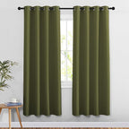 NICETOWN Olive Room Darkening Doorway Curtains 78 inches Long, Grommet Light Blocking Window Treatments Sound Reducing Privacy Drapes for Living Room/Bedroom, 2 Panels, W52 x L78