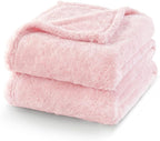 Exclusivo Mezcla Plush Fuzzy Fleece Bed Blanket King Size, Super Soft, Fluffy and Warm Blankets for Couch, Bed, All Season (Light Pink, 90x104 Inches)