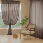 Ebesto Chocolate Sheer Curtains 90 Inches Long 2 Panels, Light Filtering Solid Sheer Curtains for Bedroom Living Room, Lightweight Window Voile Sheer Drapes, Dual Rod Pocket, 2x42Wx90L Inches