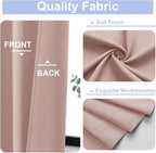 Simplebrand Ava Blush Blackout Curtains for Bedroom 84 Inch Length 2 Panels Set, Solid Thermal Insulated Privacy Nursery Window Treatment Curtains Blackout Drapes, W50 x L84 Inch, Blush