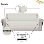 Easy-Going Reversible Couch Cover, 2 Cushion Sofa, Ivory/Ivory