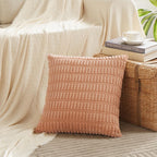 Fancy Homi 4 Packs Decorative Throw Pillow Covers for Living Room Couch Bed, Modern Farmhouse Boho Home Décor Accent Cushion Case, 18" x 18", Peach