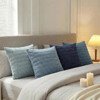Fancy Homi 4 Packs Decorative Throw Pillow Covers for Living Room Couch Bed, Modern Farmhouse Boho Home Décor Accent Cushion Case, 24" x 24", Blue Series