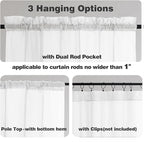 Chyhomenyc Extra Long White Sheer Curtains 144 inch 2 Panels Set, Translucent Backdrop Window Scarf Drapes for Canopy Bed/Wedding/Living Room/Anniversary, 12FT Length, Each 42Wx144L in, 2PCS, White