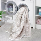 8x10 Rug Cream & Grey Foldable Area Rugs Distressed Pattern Carpet