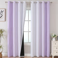 Lilac and Greyish White Ombre Blackout Curtains Living Room 102 Inch Long