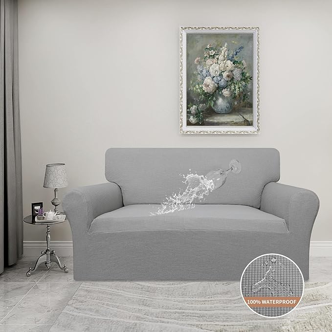 Easy-Going Waterproof Loveseat Couch Cover Stretch Jacquard Sofa Cover