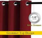 NICETOWN Extra Long Blackout Drapes - (52 inches by 120 inches, Burgundy Red, Set of 2) Window Treatment Light Blocking Privacy Curtain Panels for Home Decoration