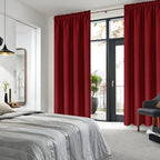 DWCN Christmas Blackout Curtains Room Darkening Thermal Insulated Bedroom Curtains Window Curtain Panels, 42 x 84 inches Long, Set of 2 Burgundy Rod Pocket Drapes