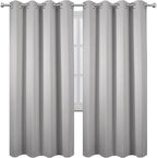 LEMOMO Light Grey Thermal Blackout Curtains/52 x 72 Inch/Set of 2 Panels Room Darkening Curtains for Bedroom