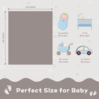 Yurhap Fleece Baby Blanket Heart Checkered, Ultra Soft Cozy Baby Blankets for Boys Girls, Fluffy Infant Toddler Newborn Receiving Gifts for Crib Stroller 30"x40" (Oxford Tan)