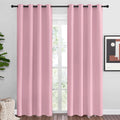 NICETOWN Crystal Pink Blackout Curtains Grommet - Home Decorations Thermal Insulated Solid Grommet Top Blackout Living Room Panels/Drapes for Gift (1 Pair, 55 x 86 inches)
