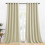 NICETOWN Room Darkening Curtain Panels for Cafe, Thermal Insulated Grommet Room Darkening Draperies/Drapes for Window (Beige, 2 Panels, W70 x L95 -inch)