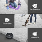 Shag Area Rugs for Bedroom Living Room,5X8 Ultra Soft White Fluffy Area Rugs for Dorm, Indoor Carpet Nursery Rugs for Kids Room Home Decor,White