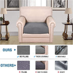H.VERSAILTEX Stretch Couch Cushion Covers Individual Seat Sofa Slipcovers Cushion Protector Covers Featuring Jacquard Textured Twill Fabric(1 Cushion Chair Cover, Grey)