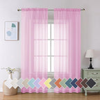 Aiyufeng Sheer Pink Curtains 72inches Long