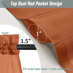 Ebesto Orange Sheer Curtains for Window 96 Inches Long 2 Panels Set, Soft Airy Light Filtering Voile Sheer Curtains for Living Room Bedroom, Dual Rod Pocket Elegant Window Drapes, 2x42Wx96L Inches