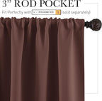 RYB HOME Short Chocolate Brown Blackout Curtains for Small Bedroom Window, Insulating UV Blocking Drapes for Kitchen Cafe Basement, Privacy Tiers for Bathroom Window, Width 42 by Length 36, Set of 2