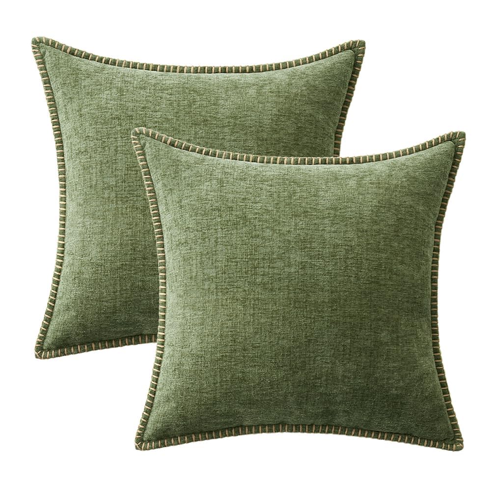 MIULEE Decorative Couch Throw Pillow Covers 20x20 Inch Sage Green 2 Pack