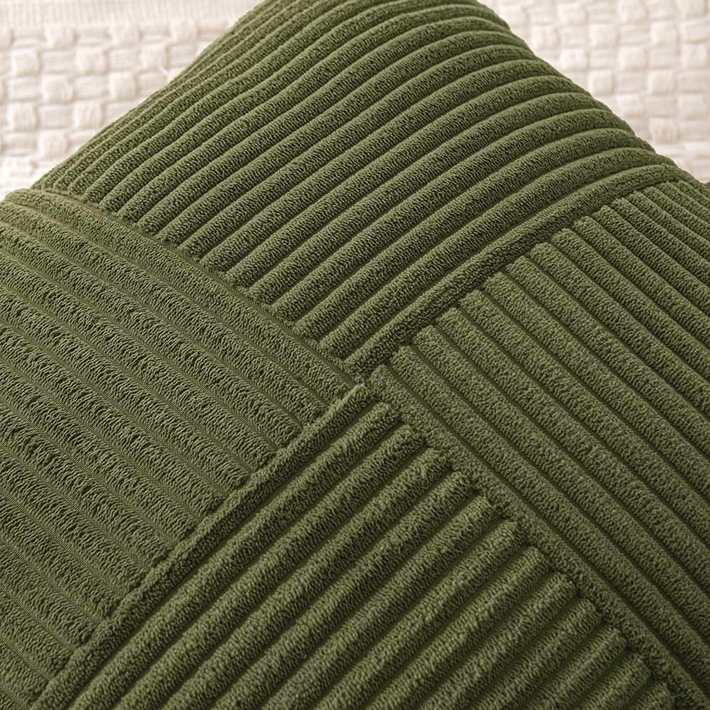 MIULEE Olive Green Decorative Throw Pillow Covers for Couch 18x18 Inch