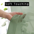OVZME 2 Panels Window Sage Green Sheer Curtains 42" x 45" Inches for Small Windows, Soft Touching Top Dual Rod Pocket Drapes for Living Room & Bedroom