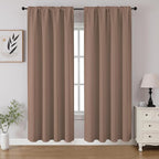 CUCRAF Khaki Blackout Curtains 72 inch Length 2 Panels Set, Rod Pocket Room Darkening Drapes for Bedroom Living Room, Insulated Thermal Light Blocking Window Curtain (W52 x L72 Inch)