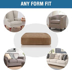 H.VERSAILTEX Velvet Stretch Couch Cushion Cover Plush Cushion Slipcover for Chair Loveseat Sofa Cushion Furniture Protector Seat Cushion Sofa Cover (2 Piece Medium Sofa Cushion Covers, Camel)