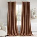 MIULEE Cappuccino Brown Back Tab Blackout Curtain 52"x102" Long 2 Panel Set