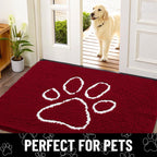 Smiry Dog Door Mat for Muddy Paws, Absorbent Non Slip Dirt Trapper, 24x16