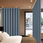 Yakamok Stone Blue Room Darkening Curtains 84 inch Sliding Door Drapes